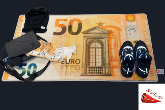 1stoelinga 50 Edition tapijt met €50 eurobiljet ontwerp voor slaapkamer of studio